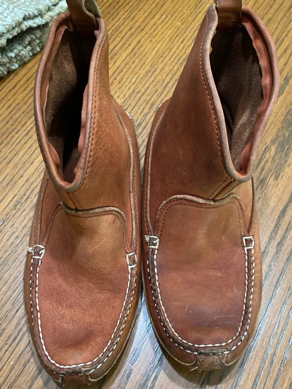 Cabela's Brown Leather Slip-On Moc Toe Boots